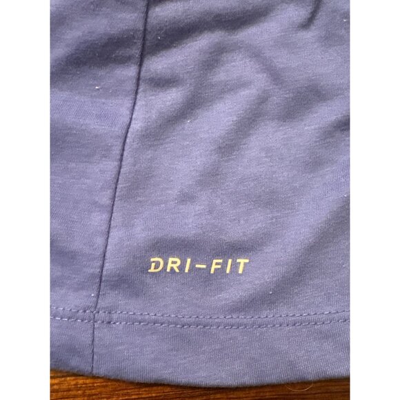 Nike Womens Dri-Fit Racerback Tank Top XS Blue Yellow Swoosh - Picture 5 of 7